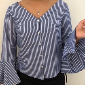 ❗️2/$20 Primark striped bell sleeve top